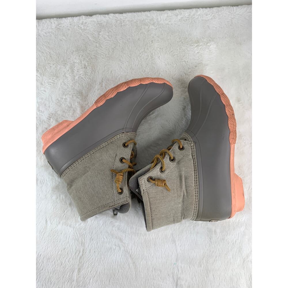 Sperry Women’s Saltwater Taupe Rubber Rain Boots Size 7 STS81646 - Picture 5 of 8